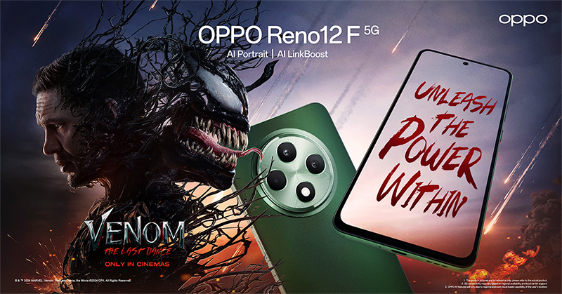 OPPO จับมือ Venom มอบประสบการณ์ศึกใหญ่ครั้งสุดท้าย The Last Dance ปลดปล่อยพลังแห่ง OPPO Reno12 F 5G