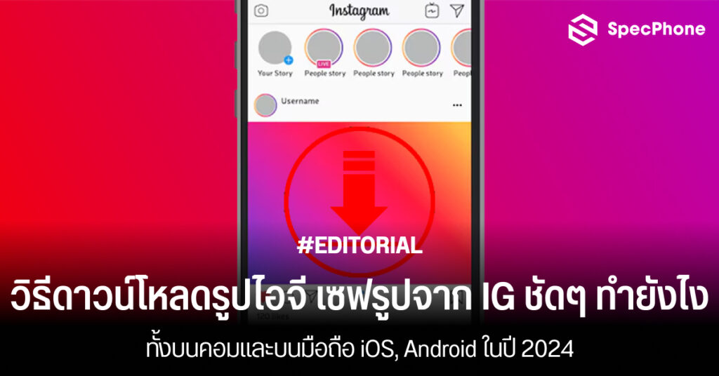 วิธีดาวน์โหลดรูปไอจี เซฟรูปจาก IG ชัดๆ ทำยังไงในปี 2024 บนคอมและมือถือ iOS Android