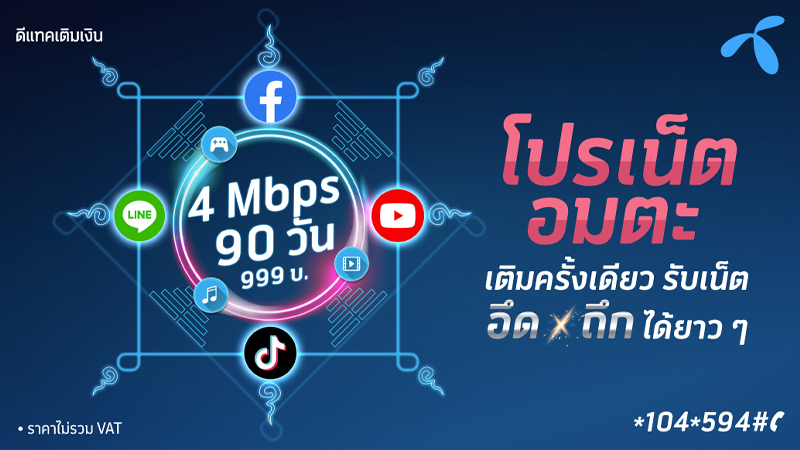 โปรเน็ตดีแทคไม่ลดสปีดรายวันปี 2024 แบบเติมเงินและรายเดือน เล่นเน็ตดีแทคไม่อั้น 2567 1