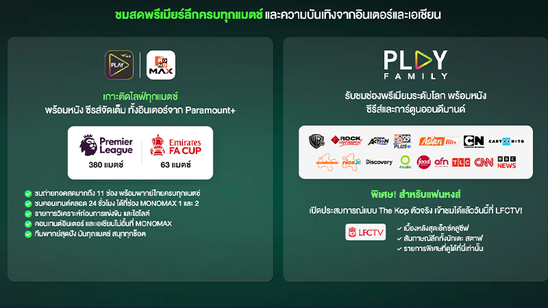 โปรย้ายค่ายมา AIS ดูพรีเมียร์ลีก 2025/26 พร้อมความบันเทิงจาก Monomax ราคา สมัคร 2025 2