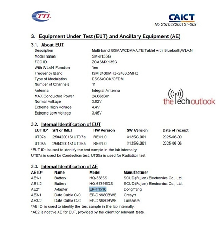 Samsung Galaxy Tab A11 LTE โผล่หมายเลขรุ่นบนฐานข้อมูล และสเปคบางส่วน คาดเปิดตัวเร็วๆ นี้ 3