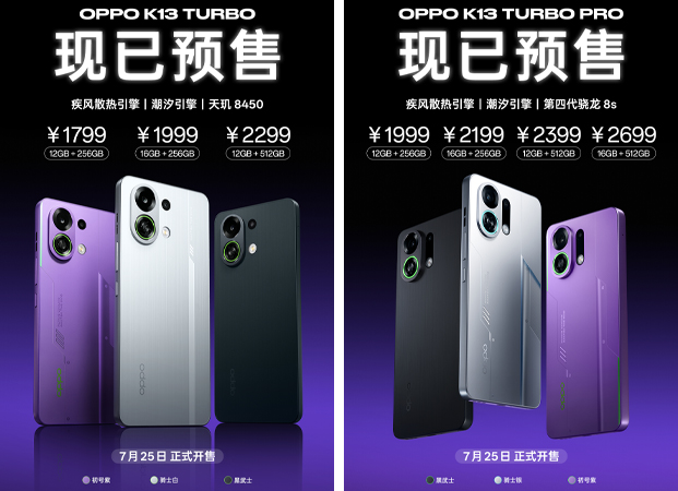 เปิดตัว OPPO K13 Turbo/ OPPO K13 Turbo Pro มือถือเกมมิ่งพร้อมระบบระบายความร้อนในตัว และชิปที่ทรงพลัง 8