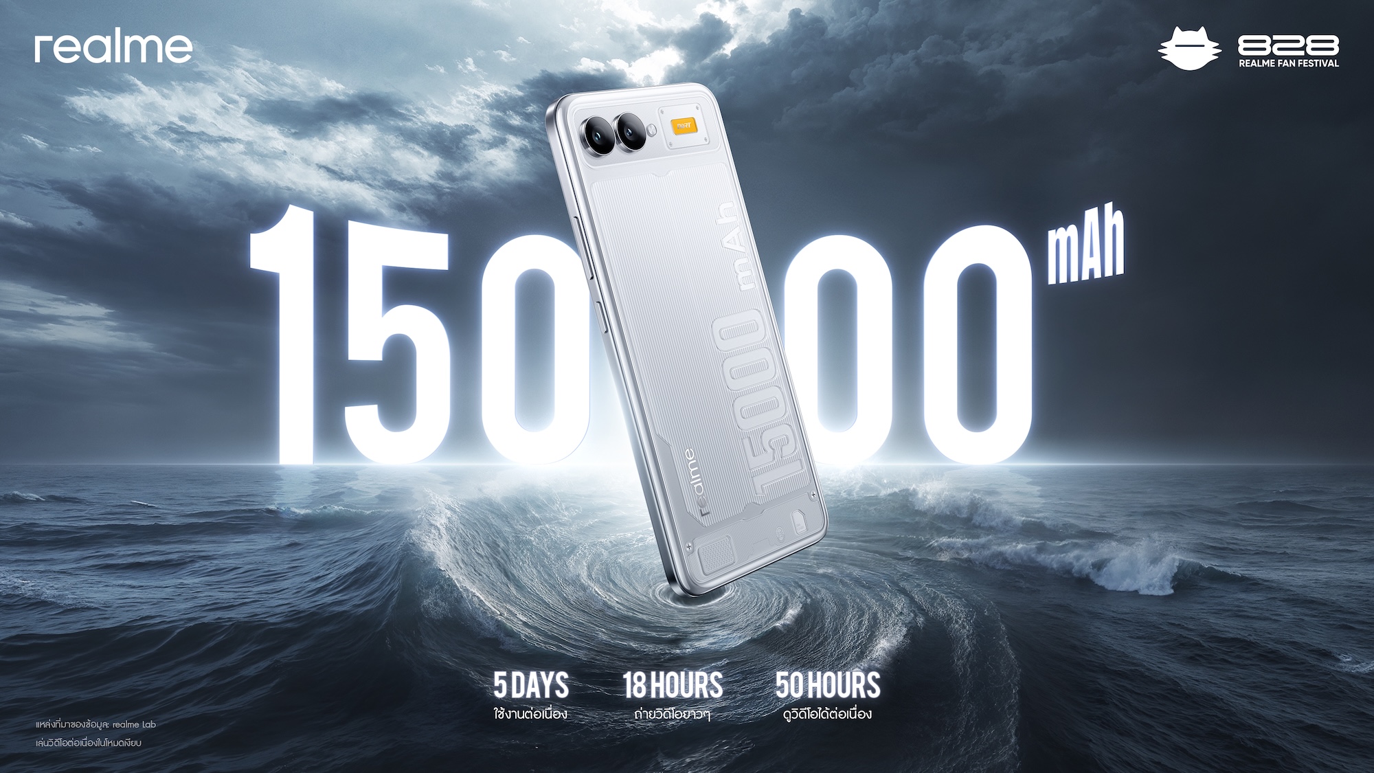 realme เปิดตัวนวัตกรรมสุดล้ำใน 828 Global Fan Festival สัมผัสแบตเตอรี่ 15,000mAh และ Chill Fan Phone พลิกประสบการณ์มือถือให้ผู้ใช้กว่า 300 ล้านคนทั่วโลก