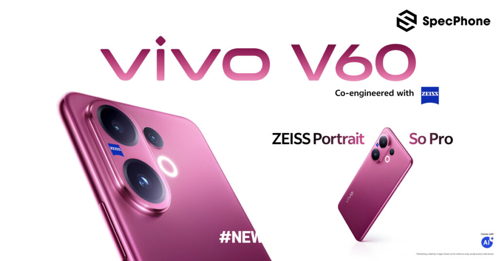 เปิดราคาไทย vivo V60 พร้อมสเปคกล้อง ZEISS 50MP ชิป Snapdragon 7 Gen 4 และแบต 6500 mAh เริ่มต้น 15,999 บาท