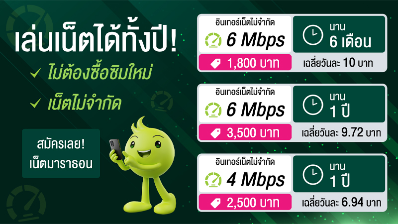 อัพเดทโปรเน็ต AIS ไม่ลดสปีด 30 วันปี 2568 เน็ตไม่อั้นซิมเติมเงิน 199 บาท ราคาถูก 2025 3
