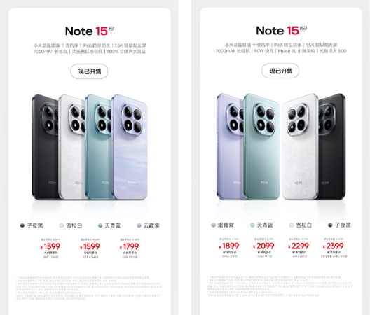เปิดตัว Redmi Note 15 Pro/ Redmi Note 15 Pro+ พร้อมแบต 7000mAh กล้อง 50MP เริ่มต้นประมาณ 6,900 บาท 1