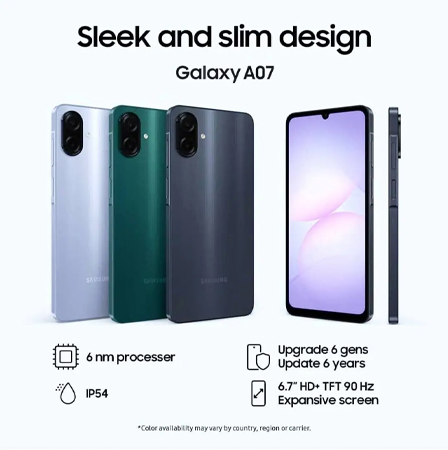 เผยภาพ Samsung Galaxy A07 ทางการ พร้อมสเปคเต็ม อัปเกรดได้นาน 6 ปี ก่อนเปิดตัว 1