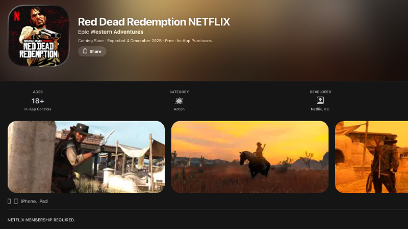 Red Dead Redemption เกมมือถือ iOS และ Android 2 ธันวาคม 2025