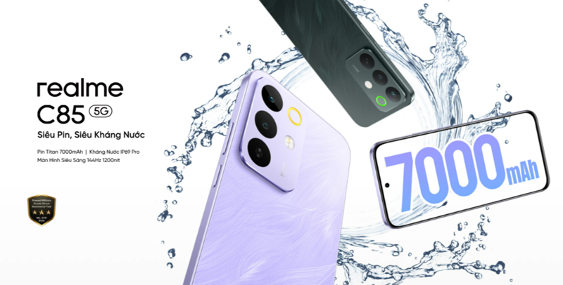 เปิดตัว realme C85 Pro/ realme C85 พร้อมจอ 144Hz แบตใหญ่ 7,000mAh และกันน้ำระดับ IP69 Pro 2