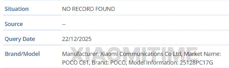 หลุดสเปค Redmi A7 Pro และ POCO C81 ผ่านการรับรอง FCC เตรียมเปิดตัวเป็นมือถือราคาประหยัดเร็วๆ นี้ 