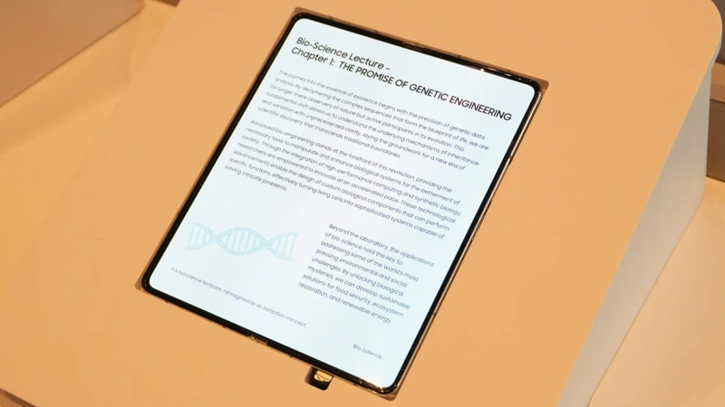 Samsung โชว์จอพับ OLED ใหม่ไร้รอยพับ คาดใช้กับ Samsung Galaxy Z Fold 8 2026 