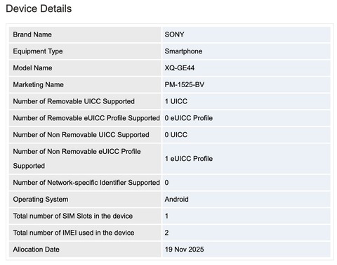 พบ Sony Xperia 1 VIII และ Xperia 10 VIII บน IMEI คาดวางขายทั่วโลกเหมือนเดิม 