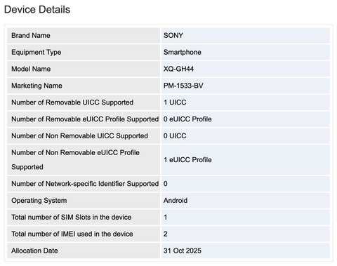 พบ Sony Xperia 1 VIII และ Xperia 10 VIII บน IMEI คาดวางขายทั่วโลกเหมือนเดิม 