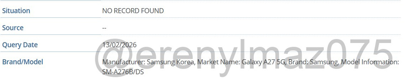 ยืนยันการมีตัวตน! Samsung Galaxy A27 โผล่บนฐานข้อมูล IMEI และอาจยังได้เปิดตัวปี 2026