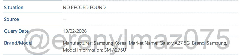 ยืนยันการมีตัวตน! Samsung Galaxy A27 โผล่บนฐานข้อมูล IMEI และอาจยังได้เปิดตัวปี 2026 