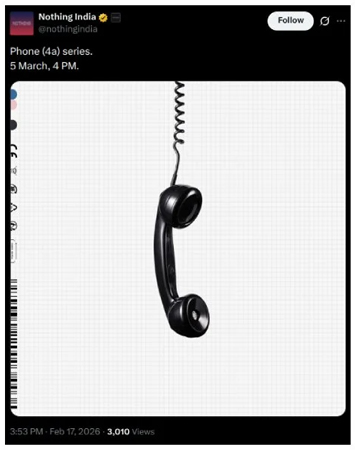 วันเปิดตัว Nothing Phone (4a) และ (4a) Pro วันที่ 5 มี.ค. นี้ พร้อมสเปค ราคา 2026