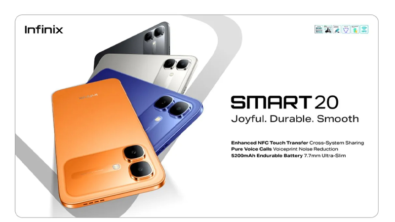 หลุดสเปค Infinix Smart 20 มือถือรุ่นเล็กที่มาพร้อม Android 16 และดีไซน์บางเฉียบในราคาเข้าถึงง่าย 