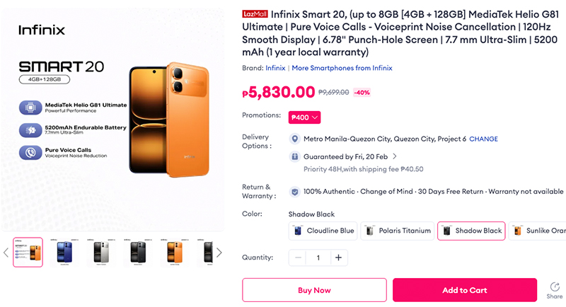 หลุดสเปค Infinix Smart 20 มือถือรุ่นเล็กที่มาพร้อม Android 16 และดีไซน์บางเฉียบในราคาเข้าถึงง่าย 