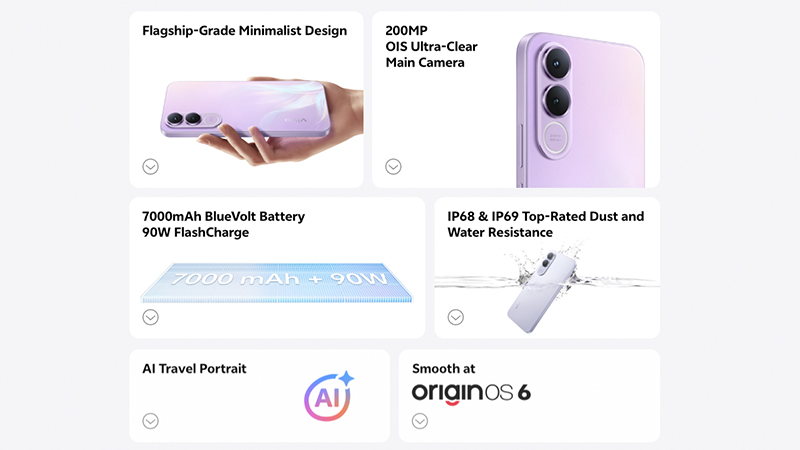 เปิดตัว vivo V70 FE มือถือระดับกลาง พร้อมกล้อง 200MP ชิป Dimensity 7360 Turbo และแบตขนาดใหญ่ 7,000mAh 