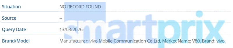 พบ vivo V80 และ iQOO 16 โผล่รายชื่อบนฐานข้อมูล IMEI แล้ว คาดเปิดตัวเร็วๆ นี้