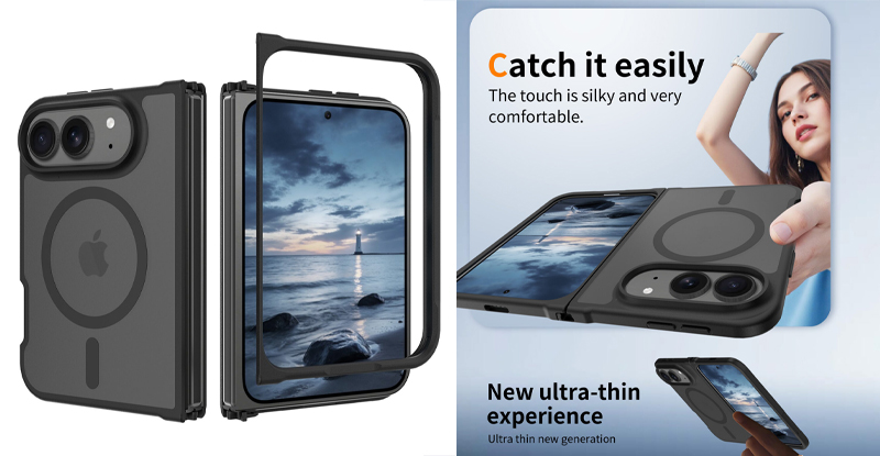 หลุดเคส iPhone Ultra ยืนยันดีไซน์จอพับแบบกว้าง ที่ไม่มี Face ID และจะใช้ Touch ID แทน 