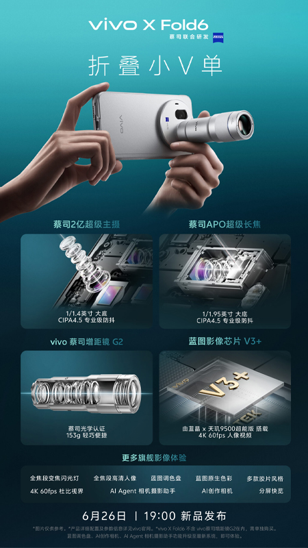 เผยสเปค vivo X Fold 6 มือถือจอพับตัวท็อป พร้อมอัปเกรดสเปคขั้นสุด และอาจมีราคาสูงกว่าเดิมด้วย