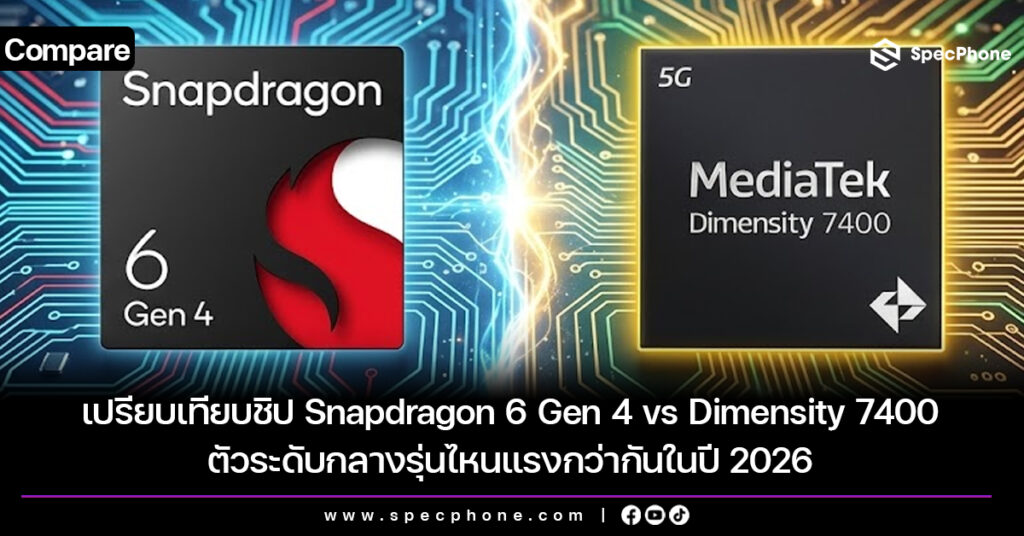 เปรียบเทียบชิป Snapdragon 6 Gen 4 vs Dimensity 7400 ตัวระดับกลางรุ่นไหนแรงกว่ากันในปี 2026