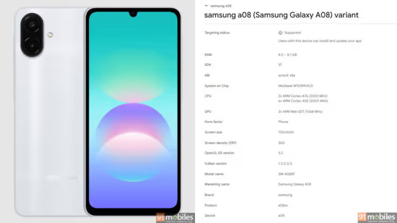 Samsung Galaxy A08 จะได้อัปเกรดแบตเป็น 6,000 mAh เตรียมเปิดตัวพร้อมๆ กับ Galaxy A07s