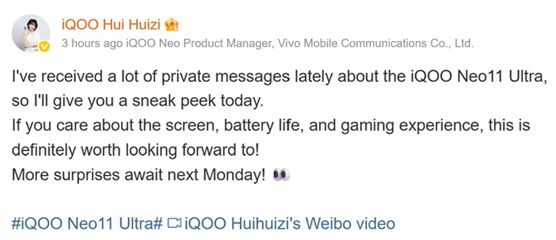 iQOO Neo 11 Ultra จะมาพร้อมแบต 9,000mAh ชิปเรือธง Dimensity 9500 เตรียมเปิดตัว 10 ส.ค. นี้