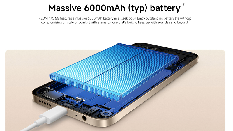 เปิดตัว Redmi 17C 5G มือถือตัวคุ้มรุ่นใหม่ จอใหญ่ 6.9 นิ้ว แบตอึด 6,000 mAh ราคาประมาณ 7,200 บาท