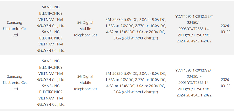 Samsung Galaxy S27 Pro และ S27 Ultra ผ่าน 3C ในจีนแล้ว ยืนยันชาร์จเร็ว 60W ก่อนเปิดตัว ม.ค. 2027 