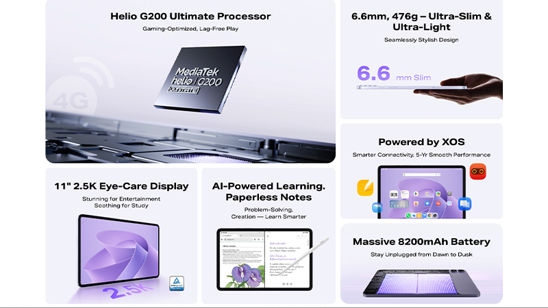 เปิดตัว Infinix Xpad 30 Pro แท็บเล็ตจอ 11 นิ้ว 90Hz รองรับซิม 4G ได้ทั้งคีย์บอร์ดและปากกาในราคา 10,198 บาท 